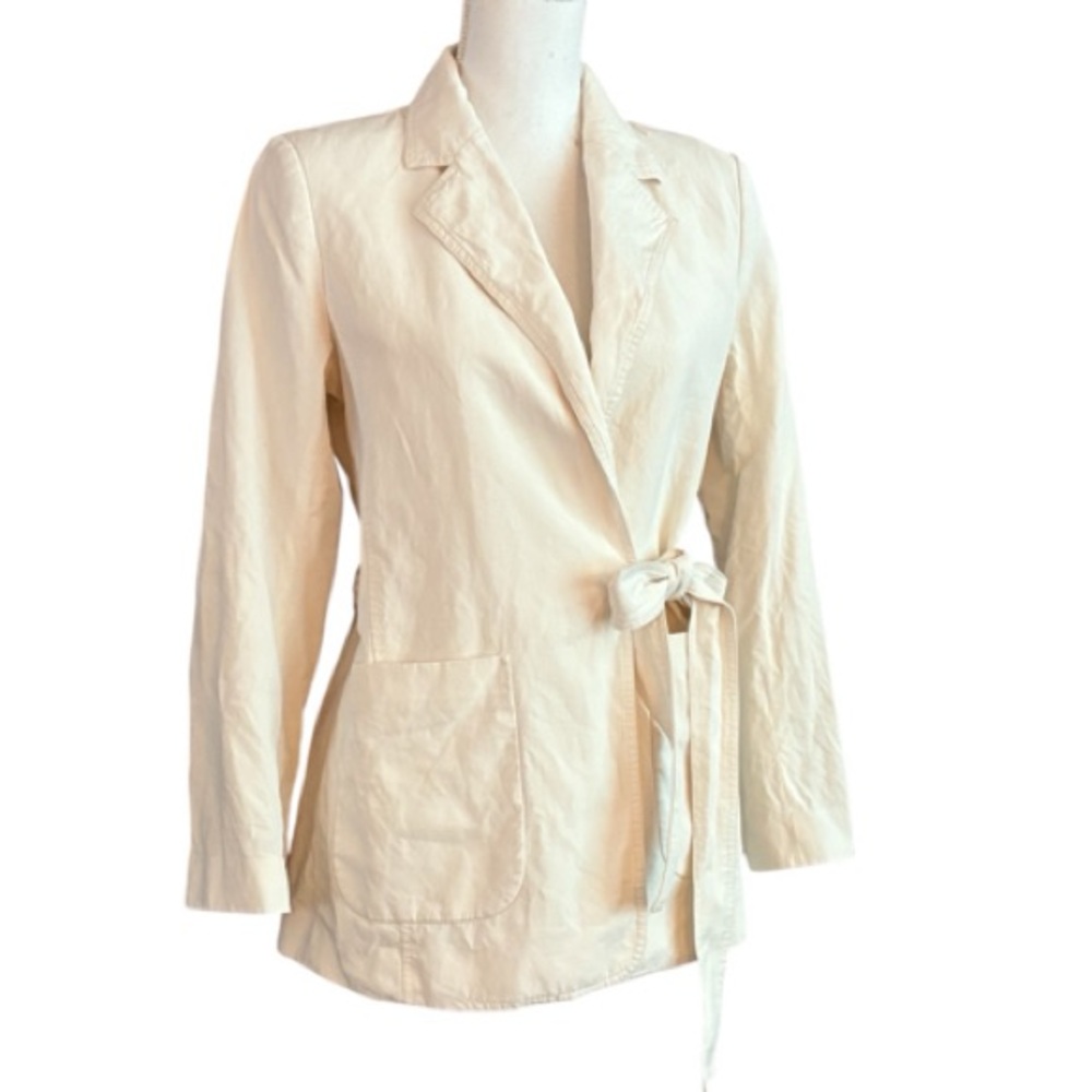 Scotch & Soda Cream Wrap Blazer